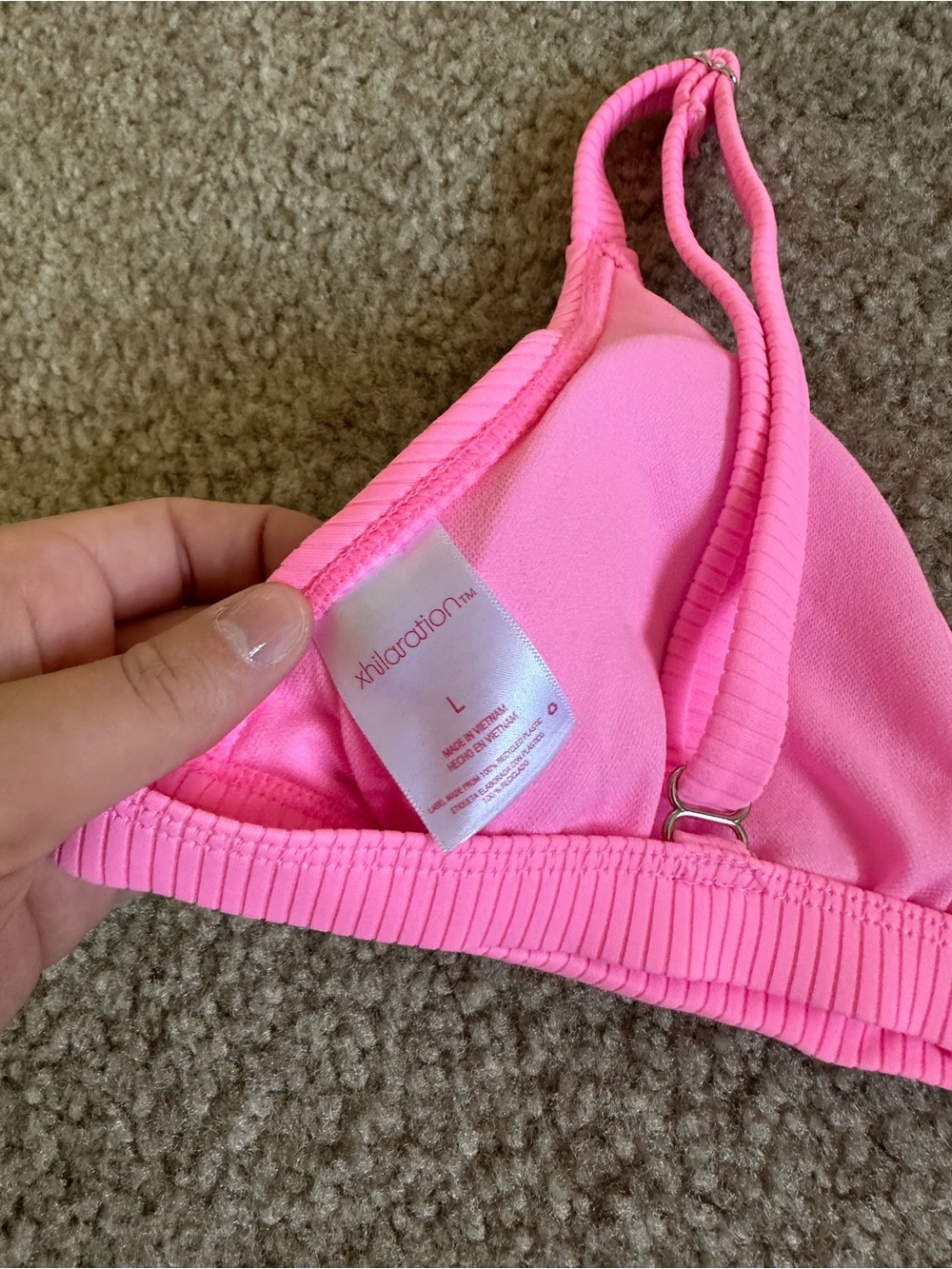 Women's Ribbed Triangle Bikini Top - Picture 3 of 3